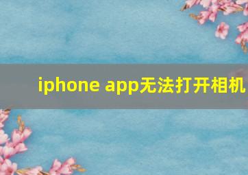 iphone app无法打开相机